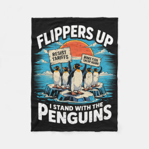 Grappig verzet pinguïns protesteren tegen tarieven fleece deken