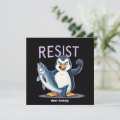 Grappig verzet tegen Penguin-protest tegen tarieve Kaart (Staand voorkant)
