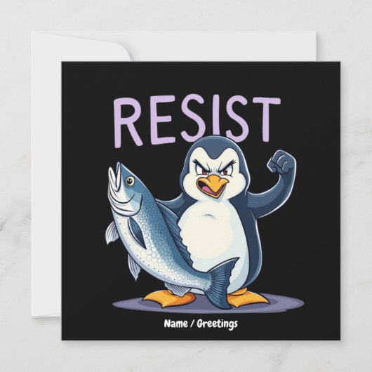 Grappig verzet tegen Penguin-protest tegen tarieve Kaart (Voorkant)