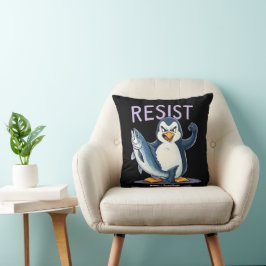 Grappig verzet tegen Penguin-protest tegen tarieve Kussen