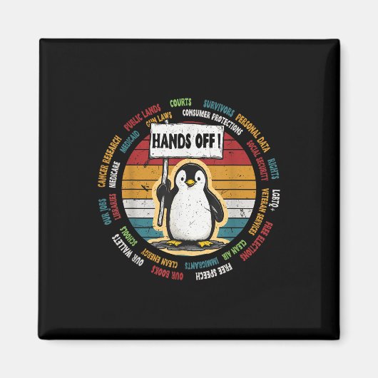 Grappig verzet tegen Penguin-protest tegen tarieve Magneet (Voorkant)