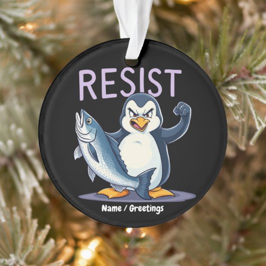 Grappig verzet tegen Penguin-protest tegen tarieve Ornament (Boom)
