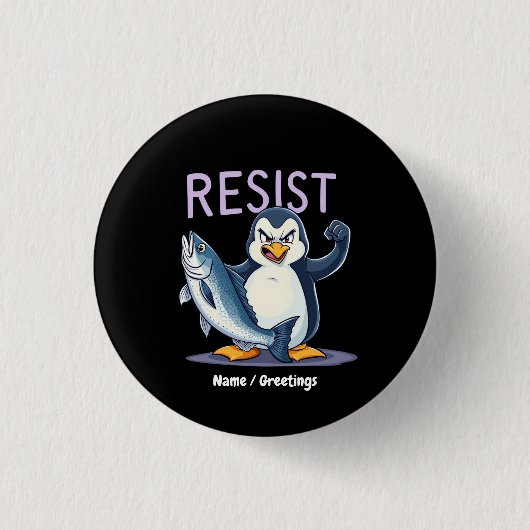 Grappig verzet tegen Penguin-protest tegen tarieve Ronde Button 3,2 Cm (Voorkant)