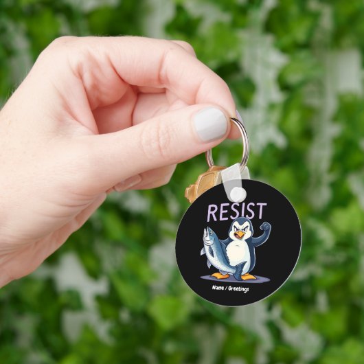 Grappig verzet tegen Penguin-protest tegen tarieve Sleutelhanger (Hand)