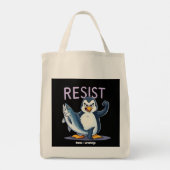 Grappig verzet tegen Penguin-protest tegen tarieve Tote Bag (Achterkant)