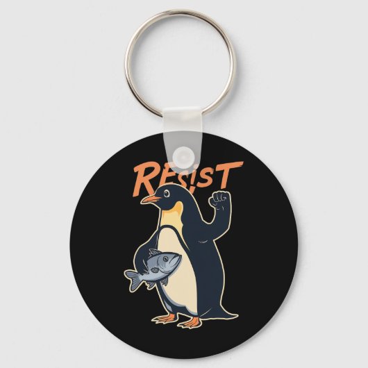 Grappig verzet tegen pinguïn-activisme protest teg sleutelhanger (Voorkant)