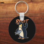 Grappig verzet tegen pinguïn-activisme protest teg sleutelhanger (Voorkant)