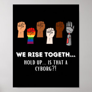 Grappig verzet vuisten we staan samen voor gelijkh poster