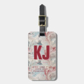 Grappig vet gepersonaliseerd monogram bagagelabel (Voorkant verticaal)