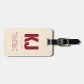 Grappig vet gepersonaliseerd monogram bagagelabel (Voorkant horizontaal)