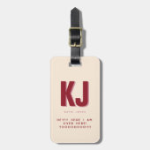 Grappig vet gepersonaliseerd monogram bagagelabel (Voorkant verticaal)