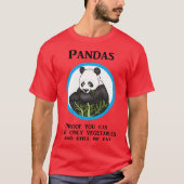 Grappig vet Panda, groenten werken niet T-shirt (Voorkant)