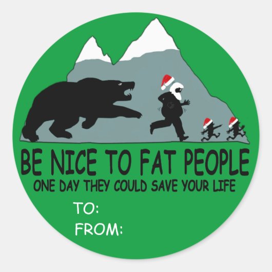 Grappig vet Santa cadeau Ronde Sticker (Voorkant)