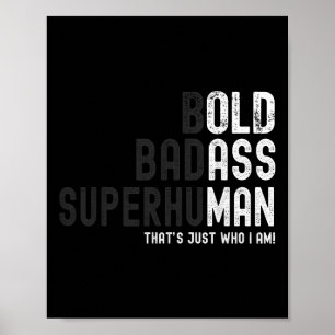 Grappig vet slecht bovenmenselijk oud Man vader op Poster