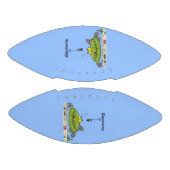 Grappig vethongerige groene visvisserij-cartoon american football (Panelen)