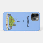 Grappig vethongerige groene visvisserij-cartoon Case-Mate iPhone case (Achterkant (horizontaal))