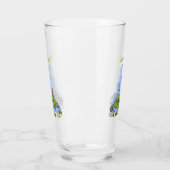 Grappig vethongerige groene visvisserij-cartoon glas (Links)