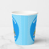 Grappig vethongerige groene visvisserij-cartoon papieren bekers (Rechts)