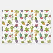 Grappig vetplant cactus inpakpapier set vel (Voorkant)