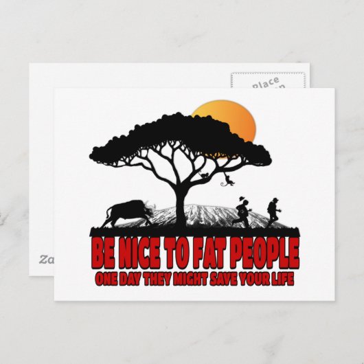 Grappig vette grap briefkaart (Voorkant / Achterkant)