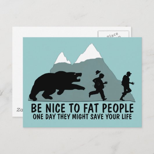 Grappig vette grap briefkaart (Voorkant / Achterkant)