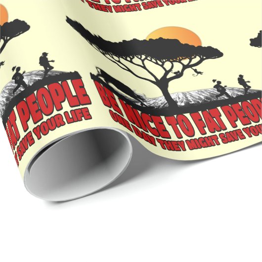 Grappig vette grap cadeaupapier (Rol Hoek)