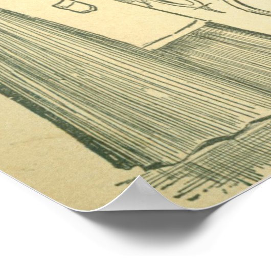 Grappig Victoriaans fietsscène Poster (Hoek)