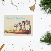 Grappig Victoriaans kerstkatten Briefkaart