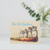 Grappig Victoriaans kerstkatten Briefkaart (Staand voorkant)
