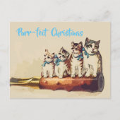 Grappig Victoriaans kerstkatten Briefkaart (Voorkant)
