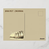 Grappig Victoriaans kerstkatten Folie Feestdagen Briefkaart (Achterkant)