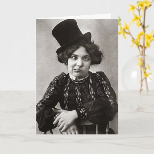 Grappig  Victoriaans vrouw die een gezicht postca  Kaart (Gele Bloem)