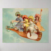 Grappig  Victoriaans Vrouwen Drink Bier Poster (Voorkant)