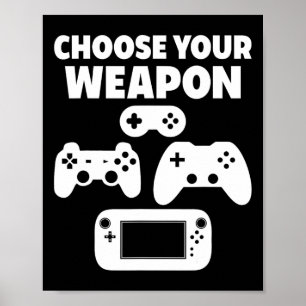 Grappig videospel kies je wapen poster