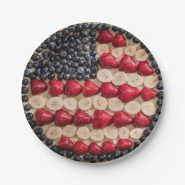 Grappig Vierde juli Amerikaanse Vlag Faux Fruit Papieren Bordje