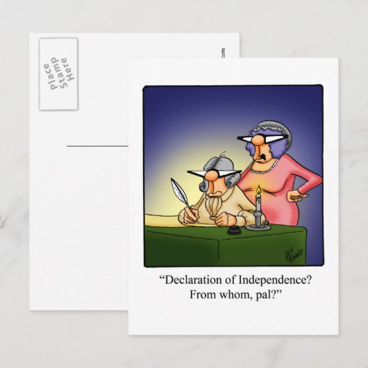 Grappig vierde juli Briefkaart (Voorkant / Achterkant)