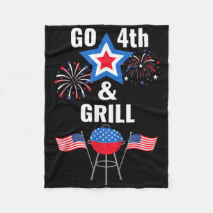 Grappig vierde juli gaan 4th en grill roken meisje fleece deken