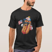 Grappig Vierde juli Hotdog Patriottische Vlag van  T-shirt (Voorkant)