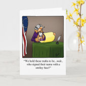 Grappig vierde juli Humor Wenskaart Kaart (Gele Bloem)