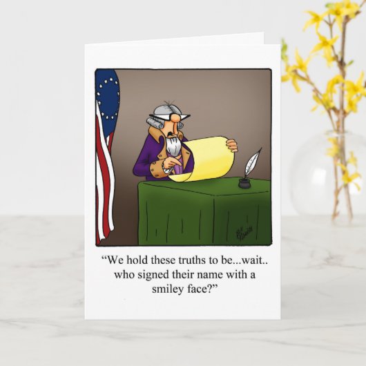 Grappig vierde juli Humor Wenskaart Kaart (Gele Bloem)