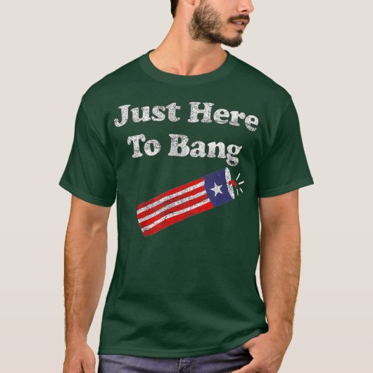 Grappig, vierde juli, ik ben hier net om t-shirt (Voorkant)