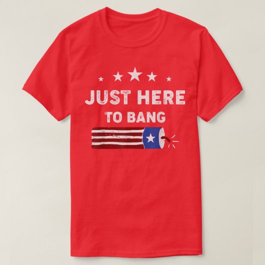 Grappig, vierde juli, ik ben hier voor B T-shirt (Design voorkant)