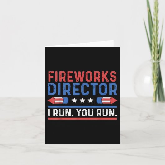 Grappig vierde juli vuurwerk directeur Ik loop Kaart (Voorkant)