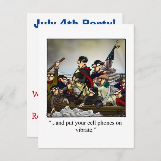 Grappig vierde uitnodiging van juli (Voorkant / Achterkant)