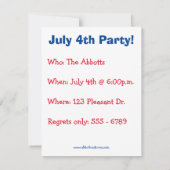 Grappig vierde uitnodiging van juli (Achterkant)