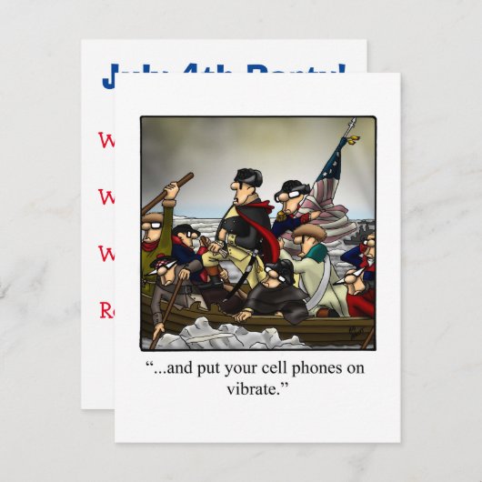 Grappig vierde uitnodiging van juli (Voorkant / Achterkant)