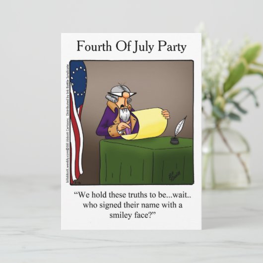 Grappig vierde verzoek van juli kaart (Staand voorkant)