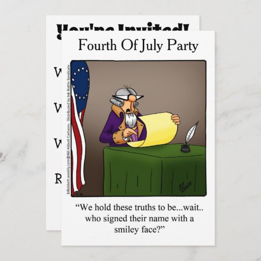 Grappig vierde verzoek van juli kaart (Voorkant / Achterkant)