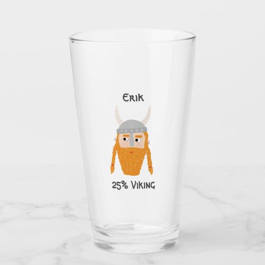 Grappig Viking DNA Gepersonaliseerd Bierglas Glas (Voorkant)