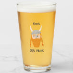 Grappig Viking DNA Gepersonaliseerd Bierglas Glas<br><div class="desc">Een leuke Viking voor iedereen die trots is op hun Scandinavisch DNA. Originele kunst van Nic Squirrell. Wijzig de naam en het Viking-percentage om te personaliseren.</div>